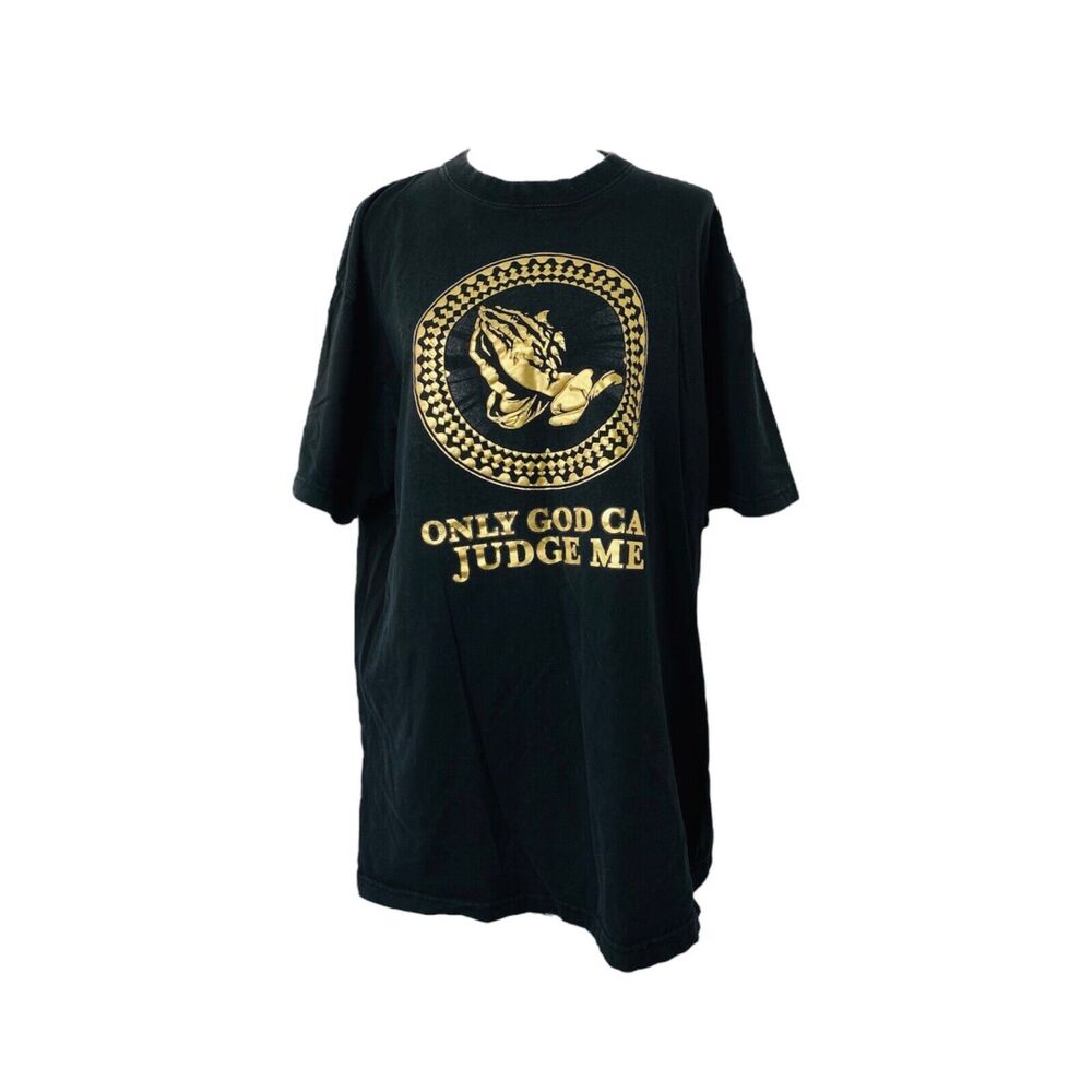 Flying Horse Men's Shirt Black "Only God Can Judge Me” Short Sleeve Size 3XL